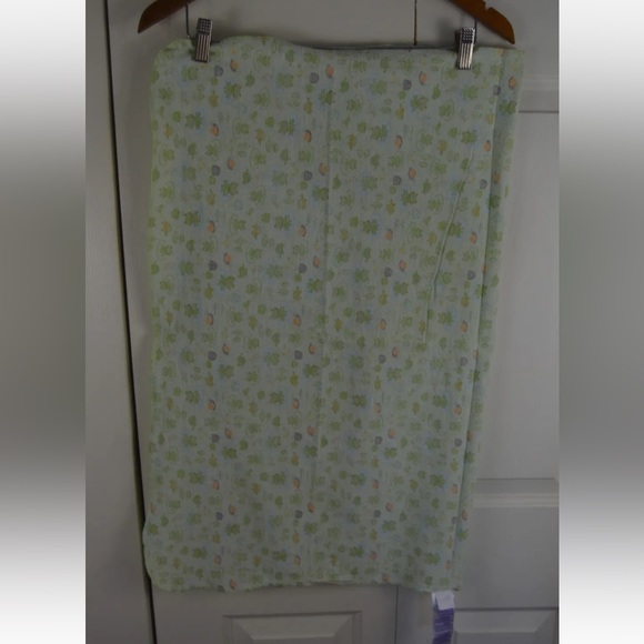 Babies R Us Turtle Frog Snail Baby Receiving Blanket Green Orange Leaf Flannel - Picture 5 of 7